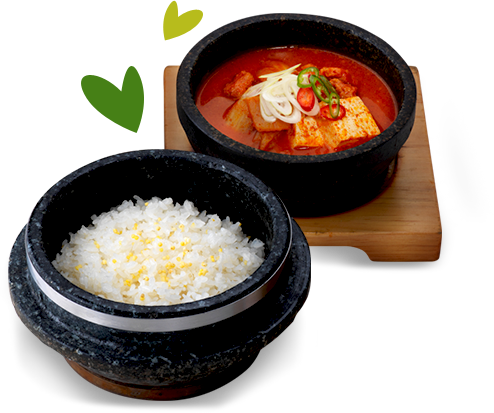 Kimchi Jjigae and Iron Pot Rice